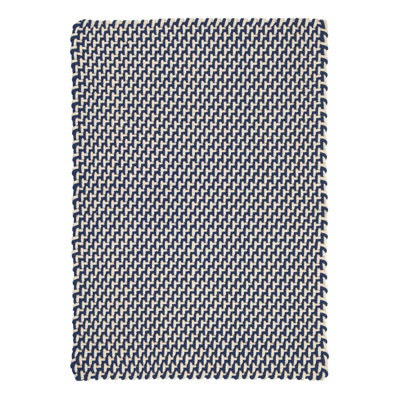 Tapis bleu marine / ivoire tissé à la main à deux tons