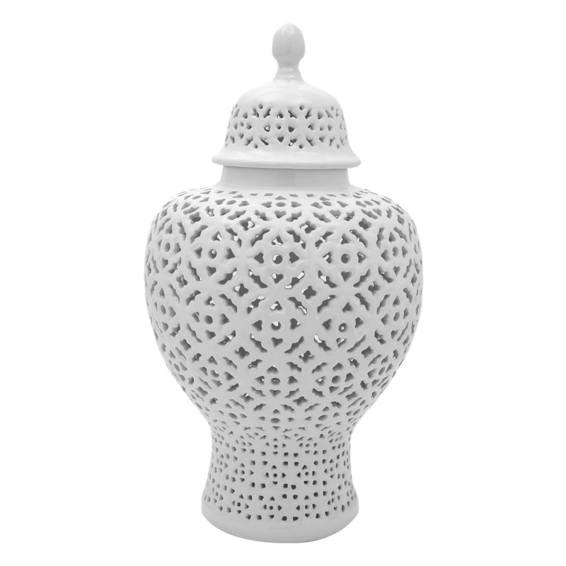 Pot à gingembre en porcelaine Largent, Blanc