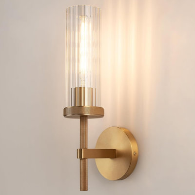 Modern Wall Sconce Lighting With Design - Vanity Light Fixture For Bathroom Mirror Living Room Hallway Staircase - E26 Base Included - Clear Glass Shade - Industrial Style