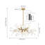 Lustre 8 lumières de luxe Ginkgo, laiton-130770260