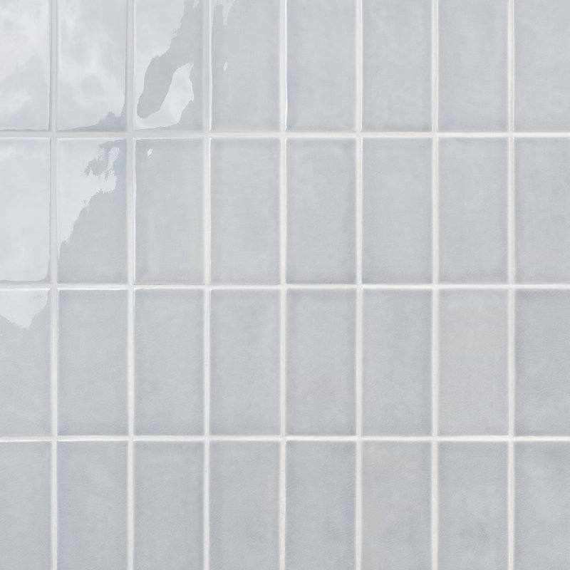 Nabi Subway 4.5x9 Subway Polished Glass Tile, Arctic Blue