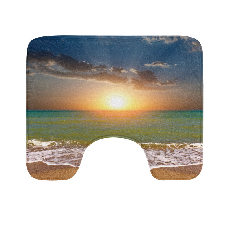 Multicolore tapis de salle de bain en U Seascape