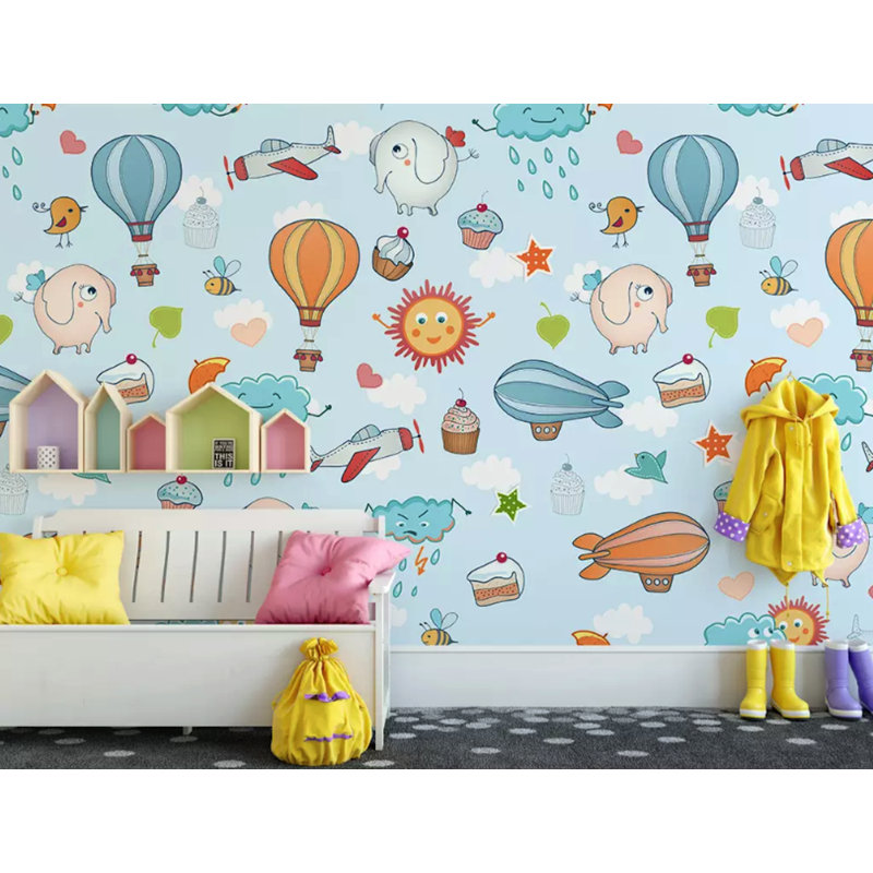 Papier peint texturé amovible pour enfants, l 75 po x L 49 po