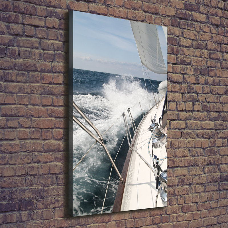 Yacht on the sea 1 Piece Wrapped Canvas Wall Art