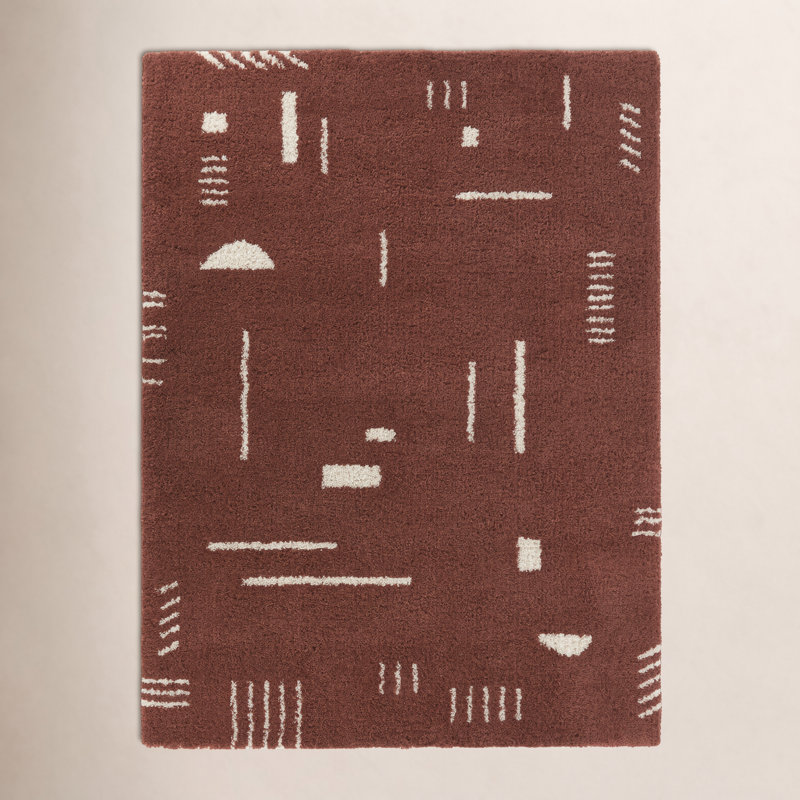 Tapis géométrique à poils longs Morin, Rectangle 7 pi 10 po x 10 pi