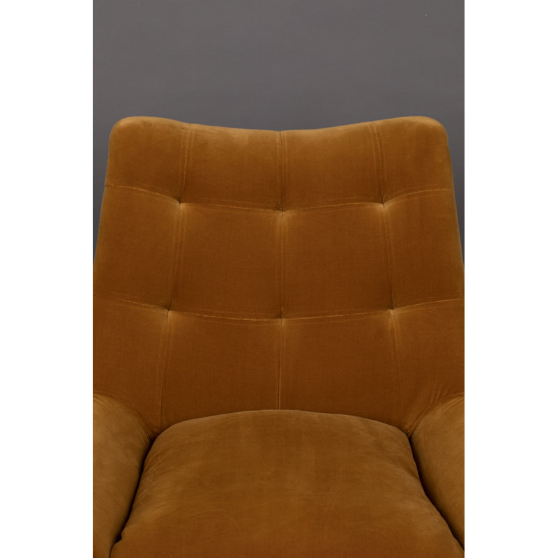 Amber Tufted Back Solid Wood Eucalyptus Lounge Chair