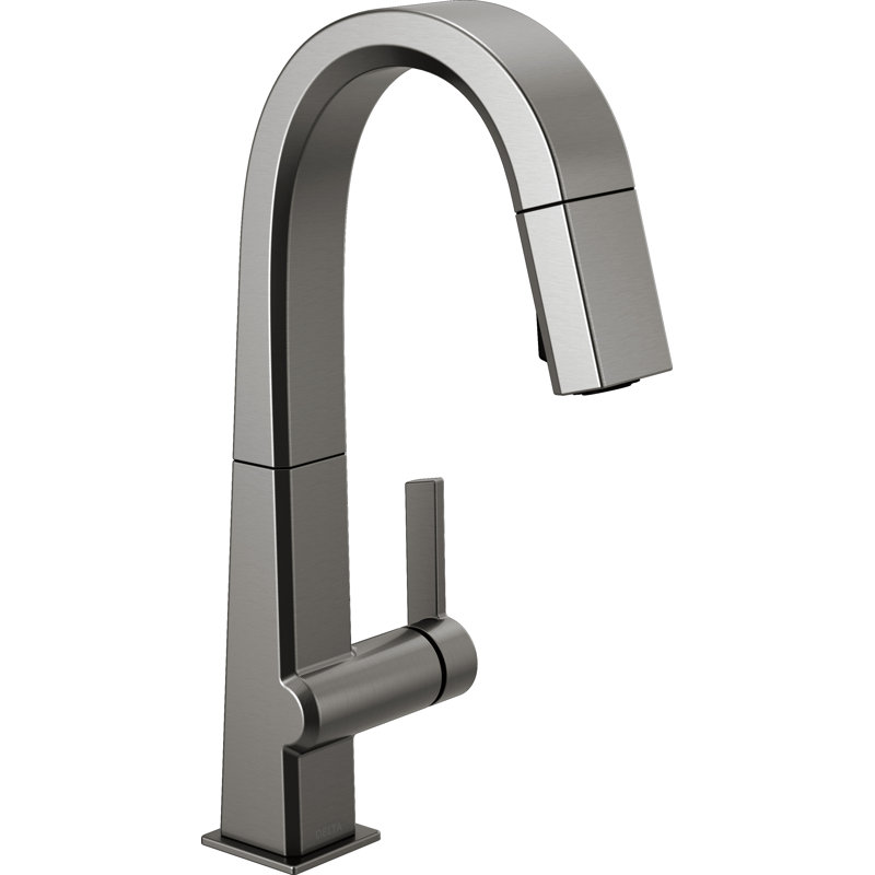 Pivotal Pull Down Bar Faucet, Black Stainless