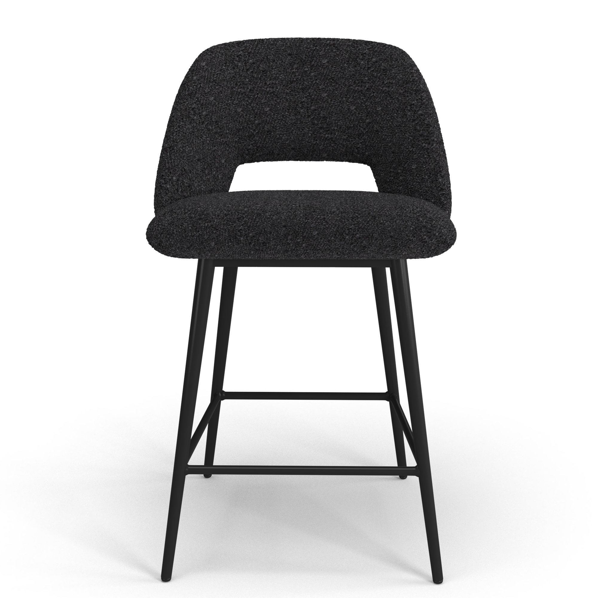 Valdez Boucle Bar & Counter Stool, Black Boucle, Counter Height (23” Seat Height)