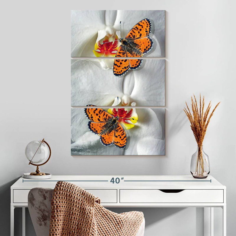 Brampt Orange Butterfly Duo, 32" H x 20" W
