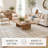 Faye Jute Checkered Area Rug / White & Brown Natural Rugs for Living Room with Cotton Backing-98806685-100315888
