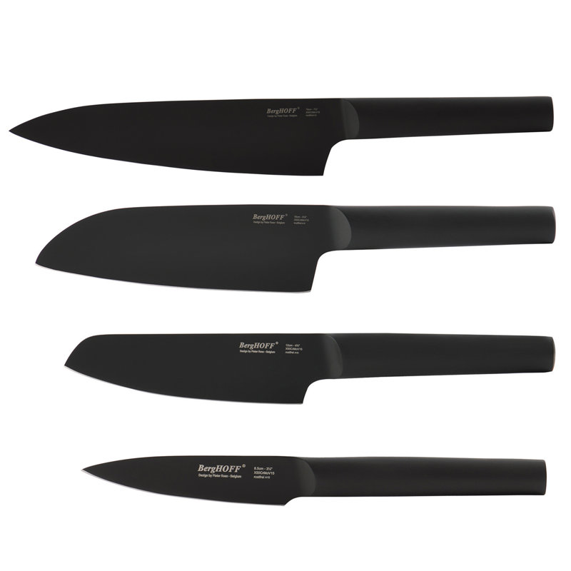 Ron 4Pc Knife Set Black, 4 Knives