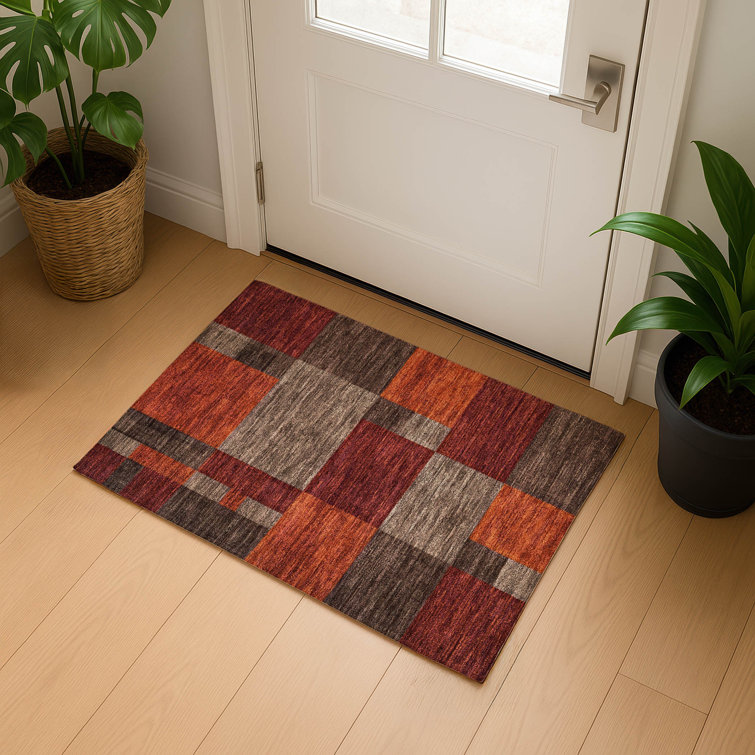 Premium Machine Washable Lubbers AMF1749 Squares Rug