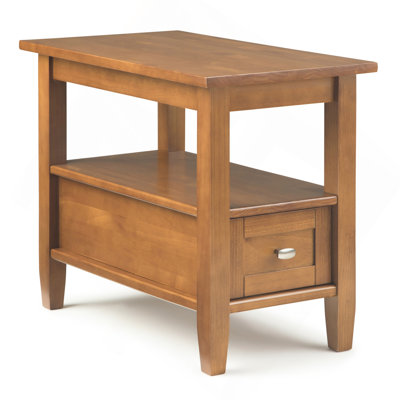 Table d'appoint transitionnelle en bois brun clair Warm Shaker