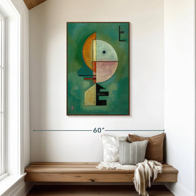 Vers le haut, 29 po x 43 po, Cadre flottant noyer