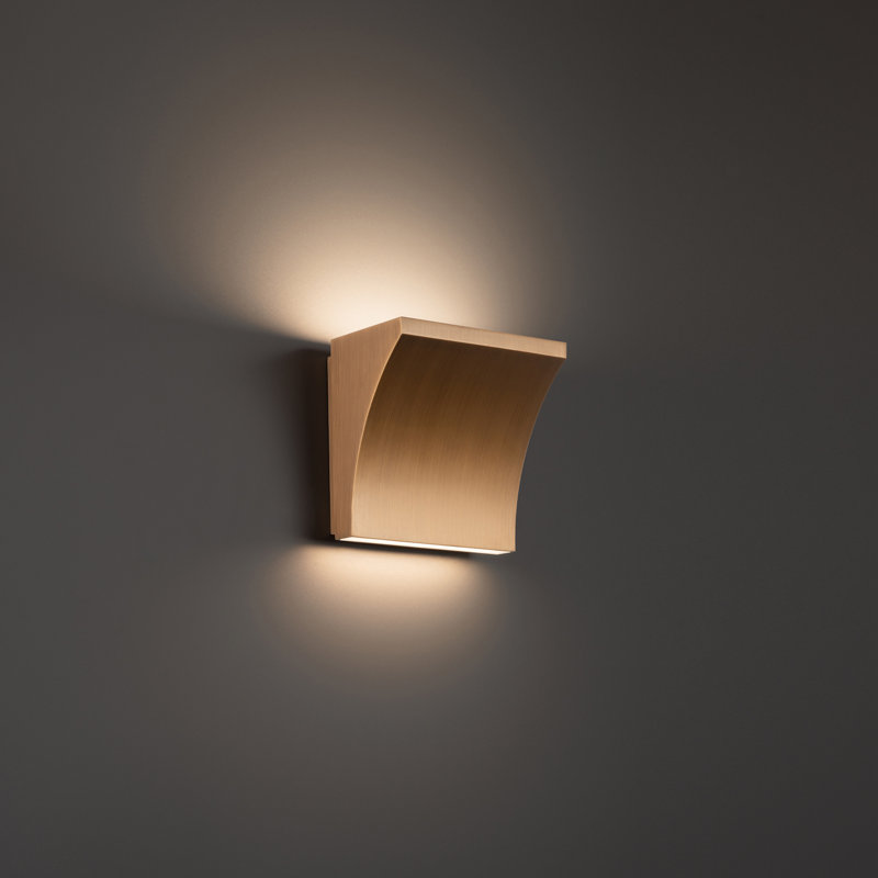 Cornice LED Flush Mounted Sconce, Aged Brass, 3000K