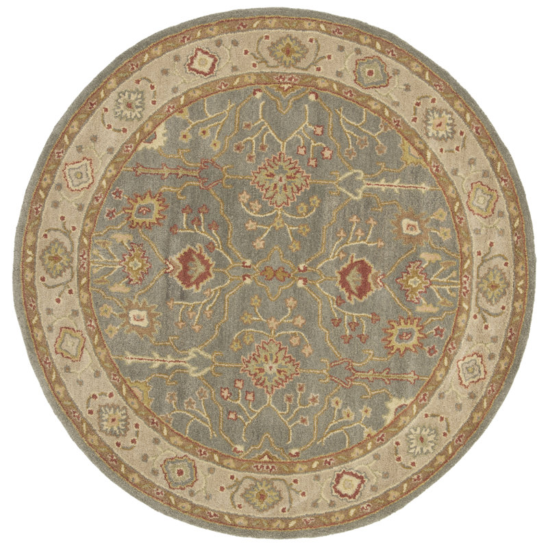 Tapis oriental en laine touffeté à la main Dunbar, Rond 6 pi