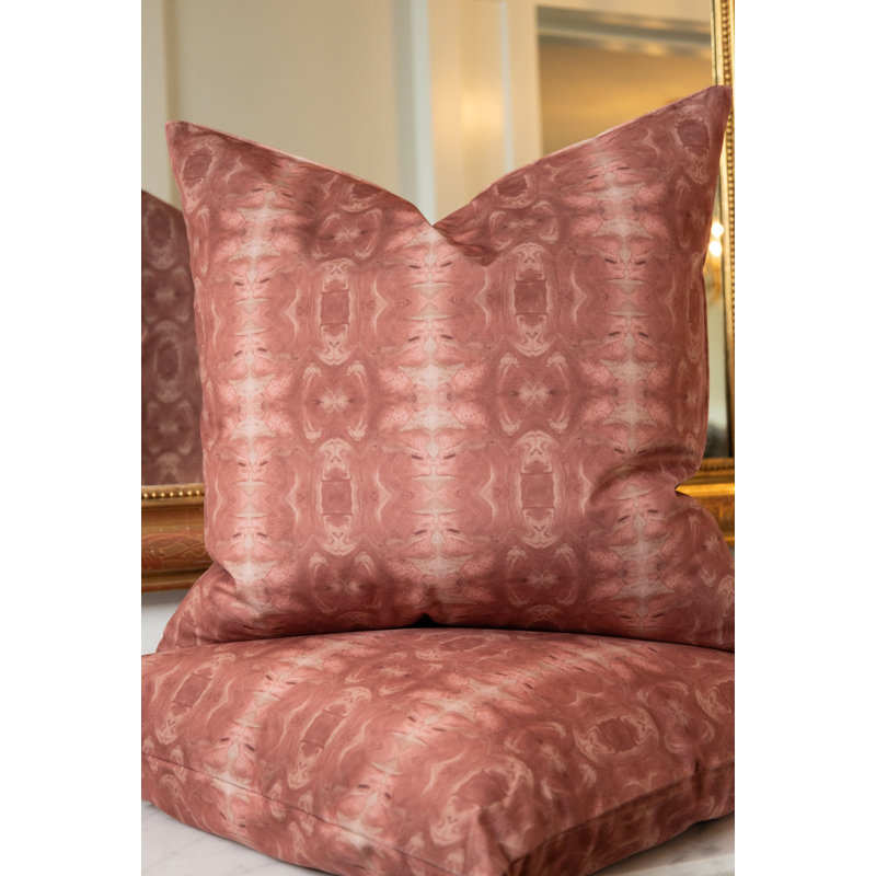 Gilt Square Pillow Cover & Insert, Ruby Geometric, 24"H x 24"W