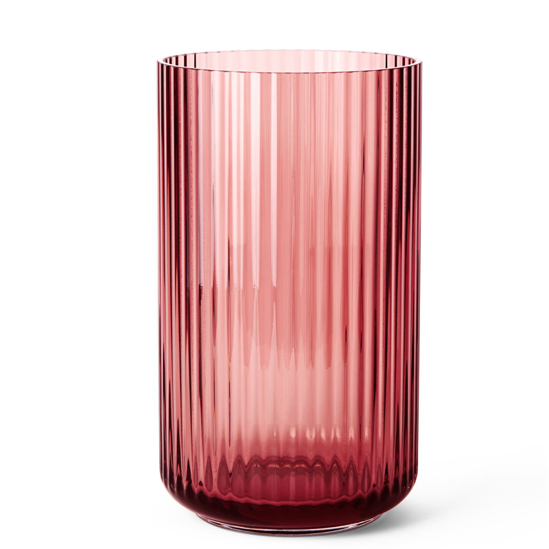 Handcrafted Glass Table Vase, 9.8" H x 5.9" W x 5.9" D, Burgundy
