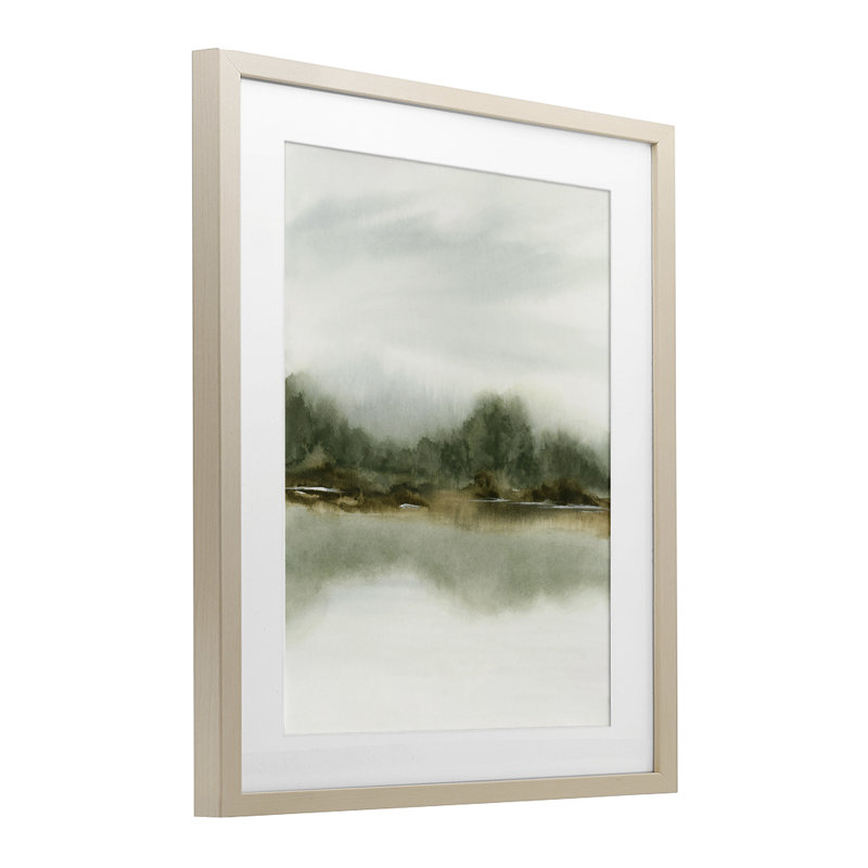 Reproduction encadrée sous verre «Embraces vert», conception par 1x, H 16 po x l 13 po, Cadre de récolte en pin