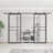 Glass and Metal Barn Door with Installation Hardware Kit and Handle