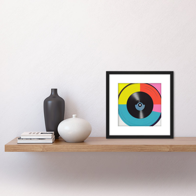 Retro Pop Vinyl Record Sixties Colourful - Single Picture Frame Print