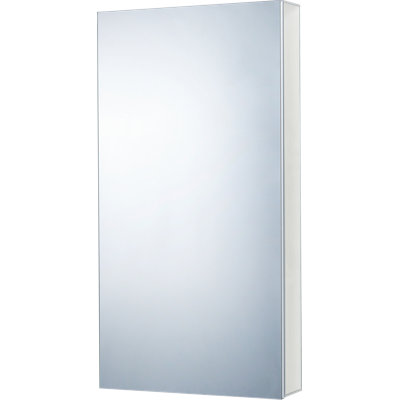 FINE FIXTURES 20" W x 40" H Single Door Frameless Aluminum Medicine Cabinet with Mirror