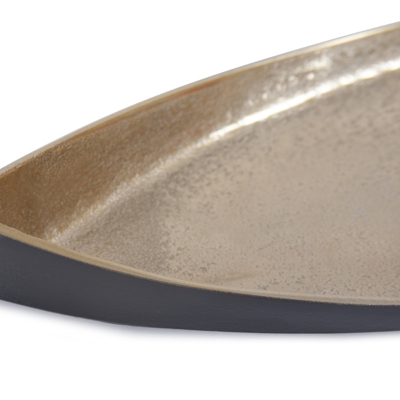 Plateau de canot en aluminium doré et noir mat