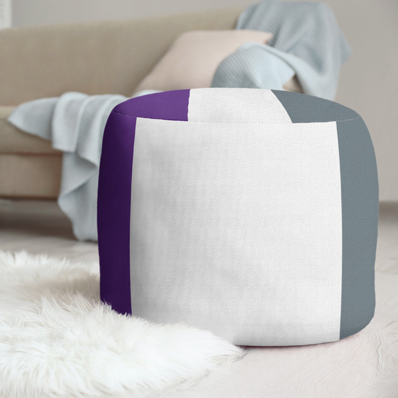 Repose-pieds repose-pieds rond 20,5" Sacramento, Mauve / blanc / gris ardoise