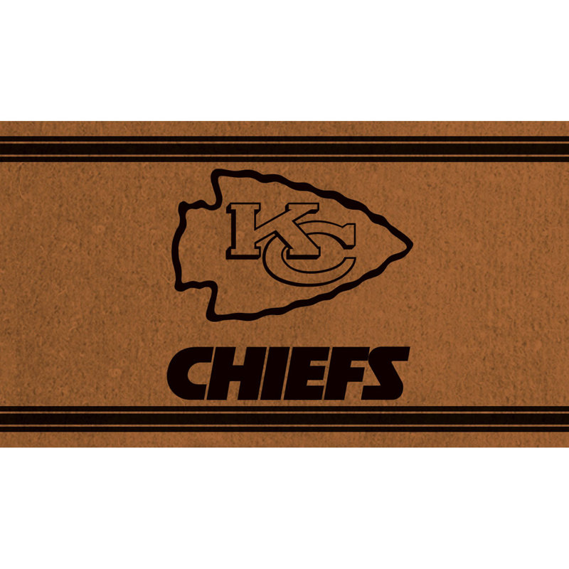 28in. x 16in. NFL Single Color Outdoor Coir Door Mat, Chiefs