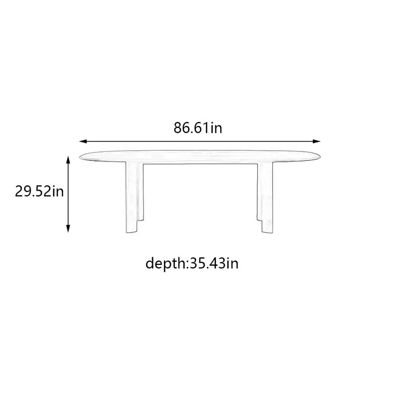Bart, H 29,52 po x L 86,61 po x l 35,43 po, Brun foncé