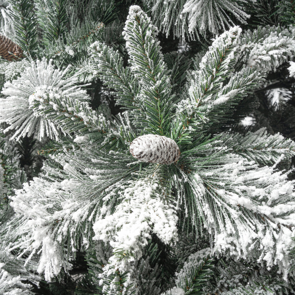 Flocked 7.5' Pre-Lit Christmas Tree, 7.5'