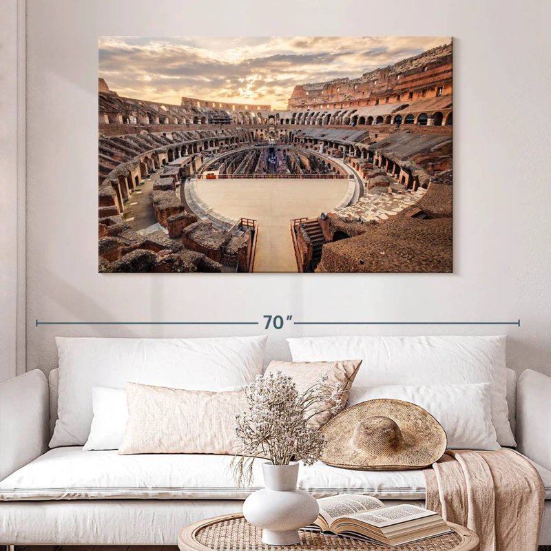 Ravi Colosseum au coucher du soleil, H 34 po x l 51 po