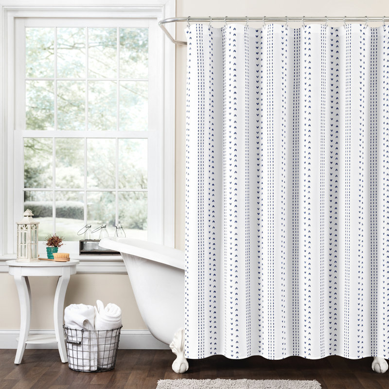 Striped Shower Curtain, Navy/White