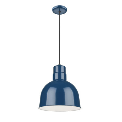 Luminaire suspendu en dôme à 1 lumière style RLM Dhrampla