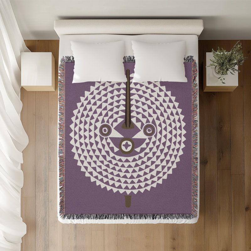 Couverture 100% coton Mossi, L 70 po x l 50 po, Violet