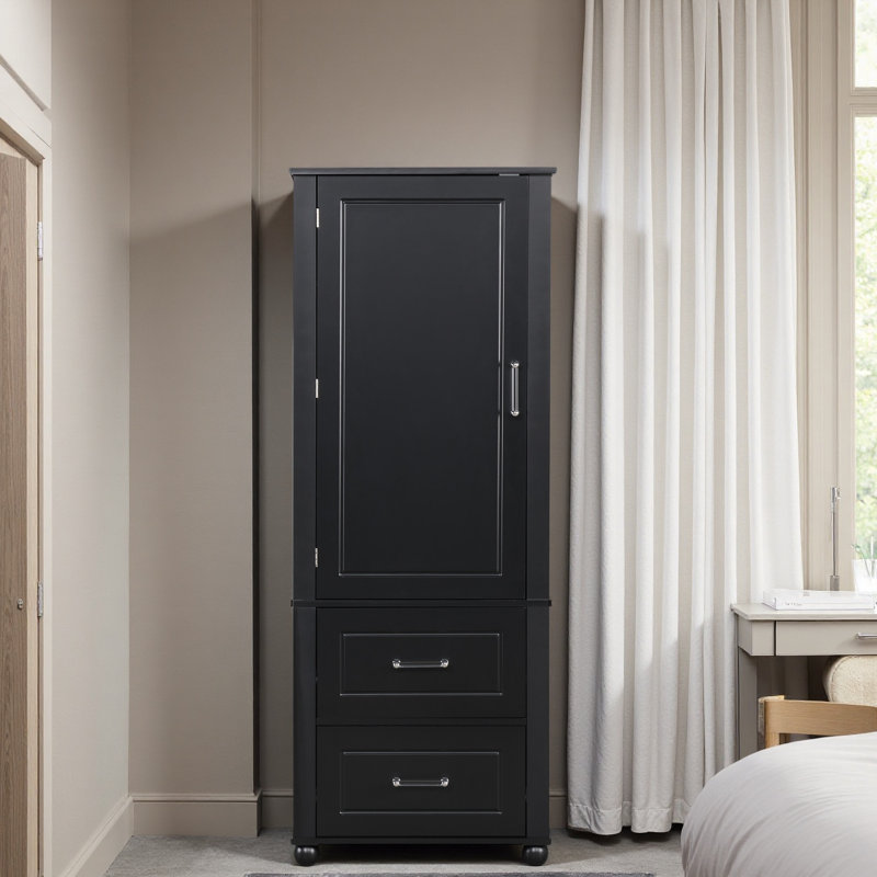 Grande armoire de rangement pour salle de bain, armoire de rangement autoportante avec deux tiroirs et tablette réglable