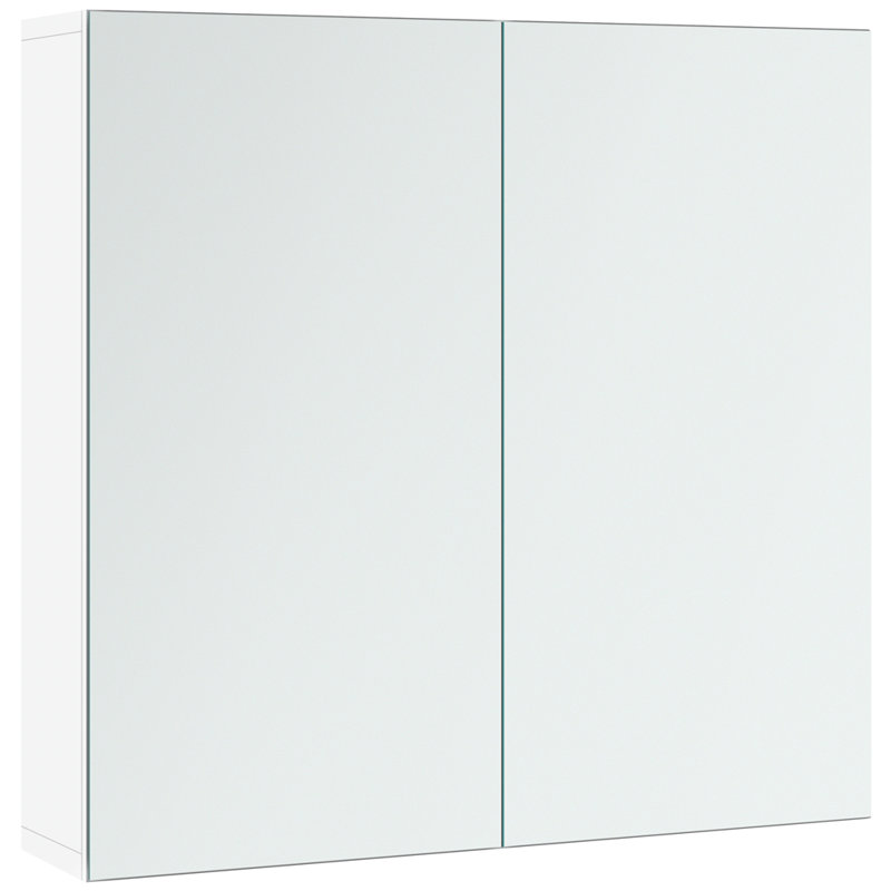 Frameless Mirror Cabinet Wall-Mounted Storage Cabinet with Storage and Adjustable Shelf, 24" H x 25" W x 6" D