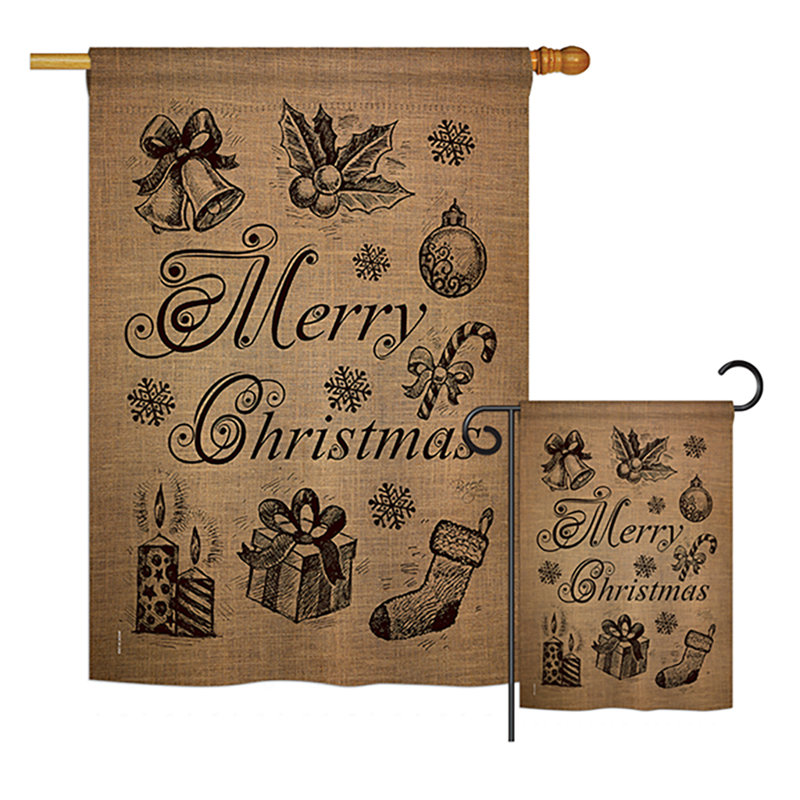 Double Sided 40'' H x 28'' W Polyester Christmas Flag Set