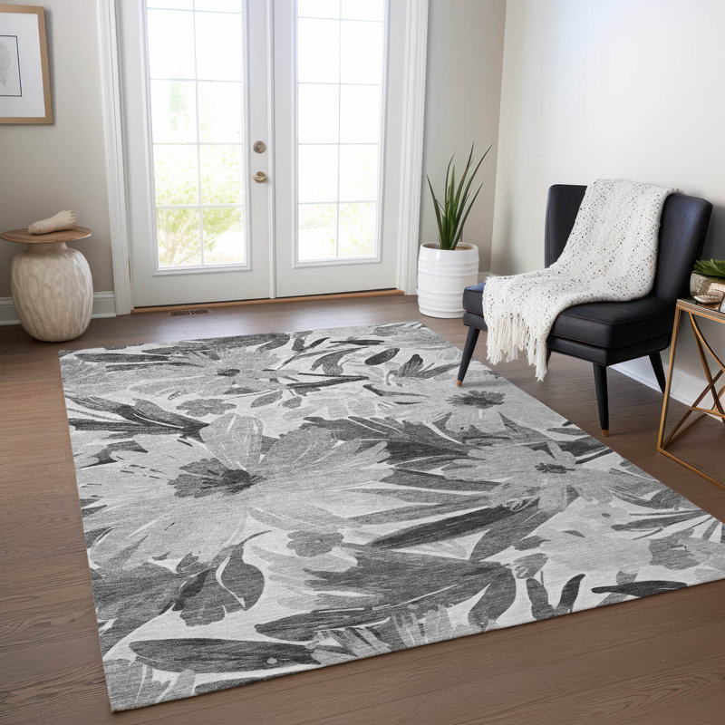 Tapis intérieur / extérieur gris Twillith , 5 pi x 7 pi 6 po