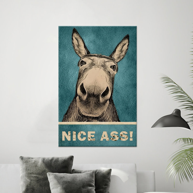 «Humour Donkey», reproduction d'art sur toile «Nice Ass», décor moderne, 1P, 82,7 pouces de hauteur x 59,1 pouces de largeur