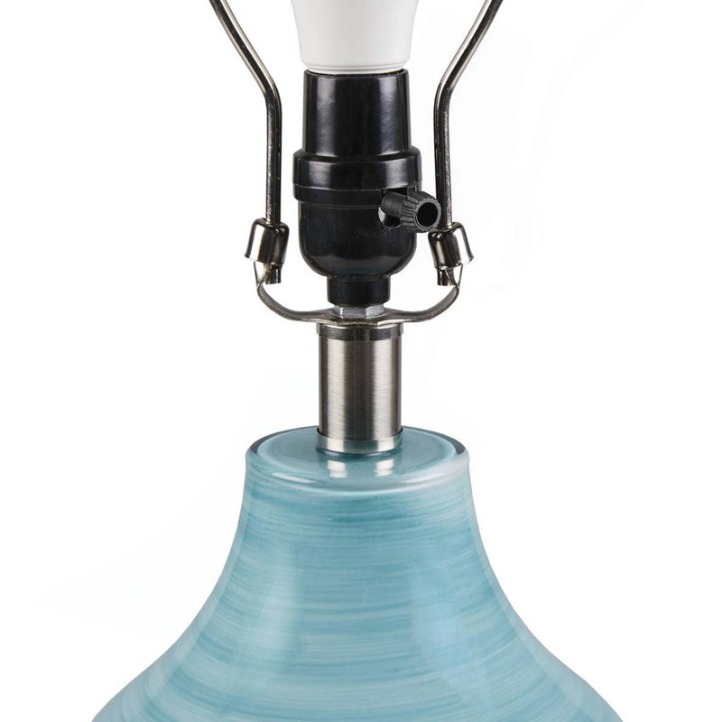 Lampe de table en verre soufflé tourbillon bleu turquoise Aqua