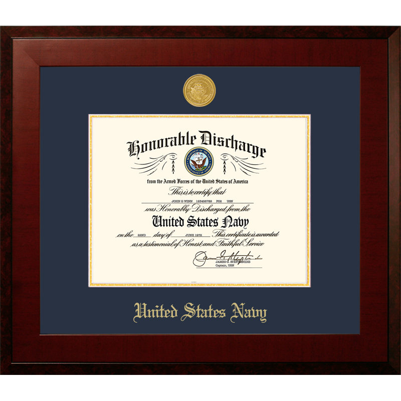 Navy Discharge Honors Picture Frame