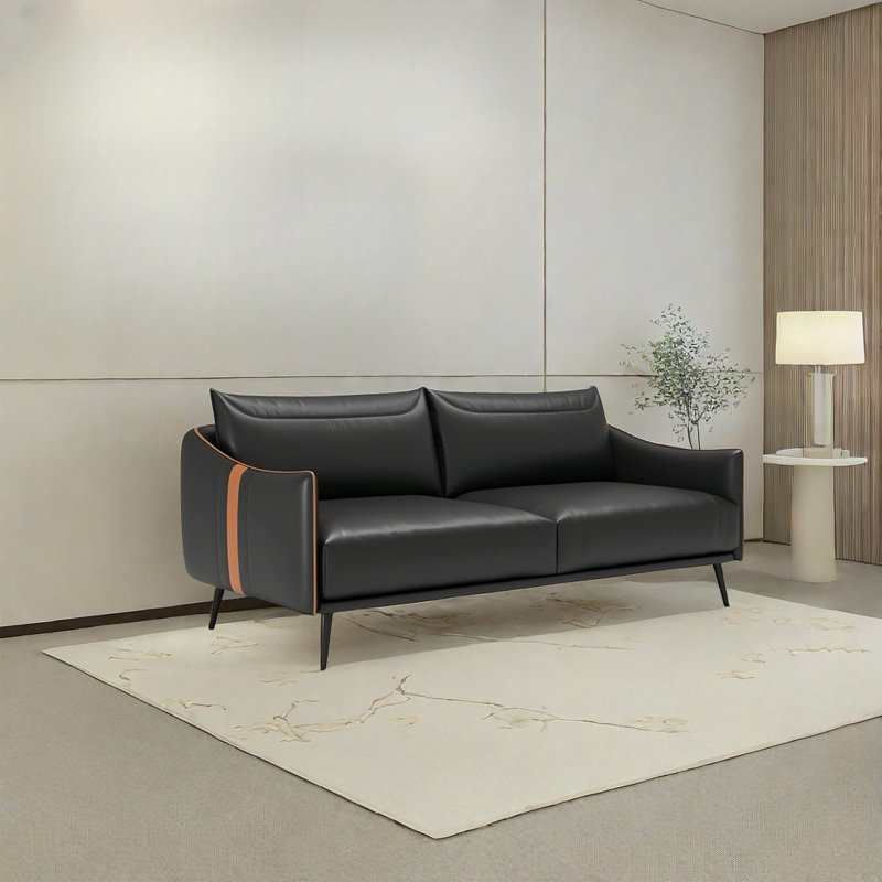 Ceniceros, 29.92" H x 55.12" W x 31.5" D, Leather Match