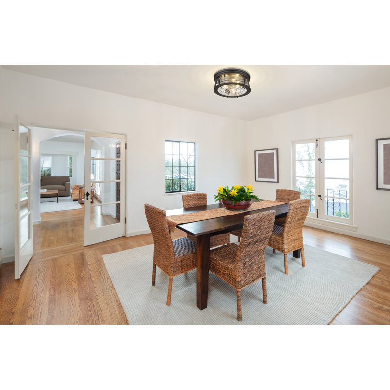 Jayce Glass Flush Mount, Olde Brass