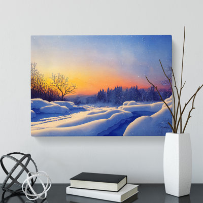 Winter Landscape Sunset Vol.2 - Wrapped Canvas