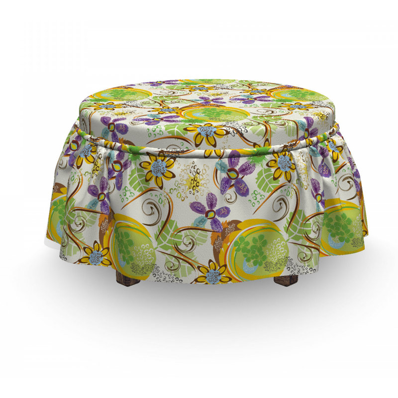 Housse pour repose-pieds à tourbillons doodle