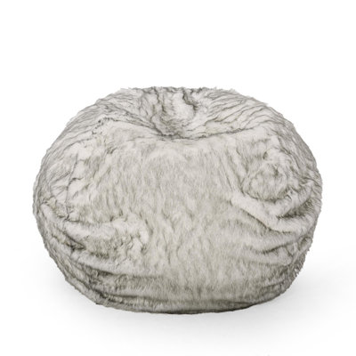Petit fauteuil à billes arrondi en fausse fourrure de 5 pieds