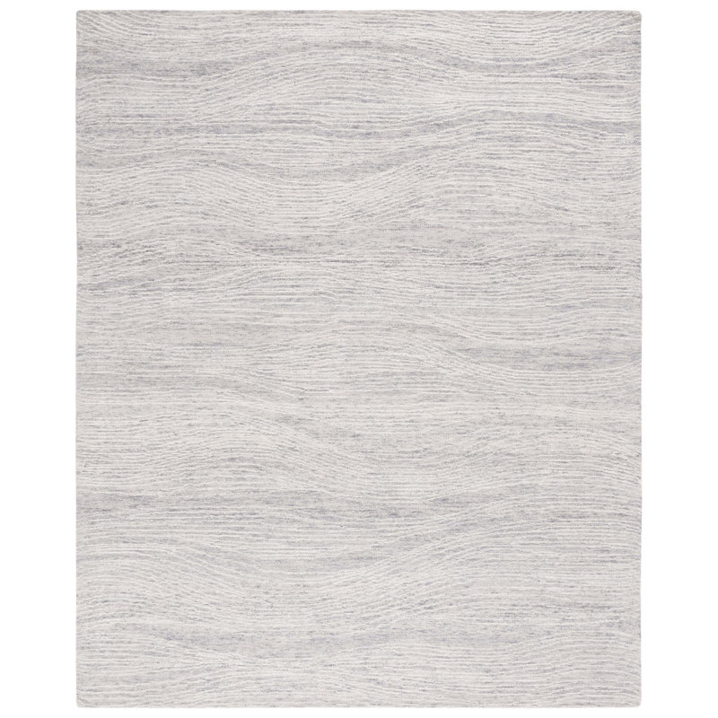 Wimmer Abstract Handmade Tufted Wool Ivory Area Rug, Rectangle 8' x 10'