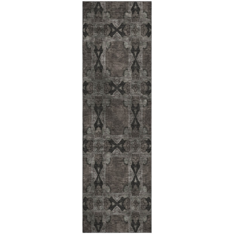 Premium Machine Washable Cerrito AMF564 Gray Rug, Runner 2'3" x 7'6"