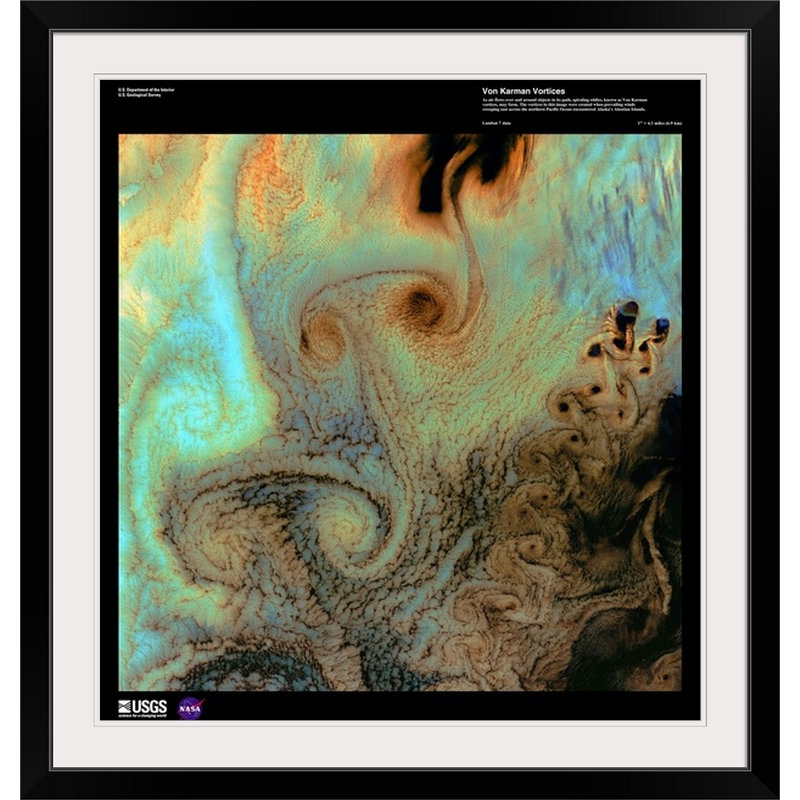 « von karman vortices-usg terre », impression, H 16 po x l 16 po x P 1,25 po, Toile